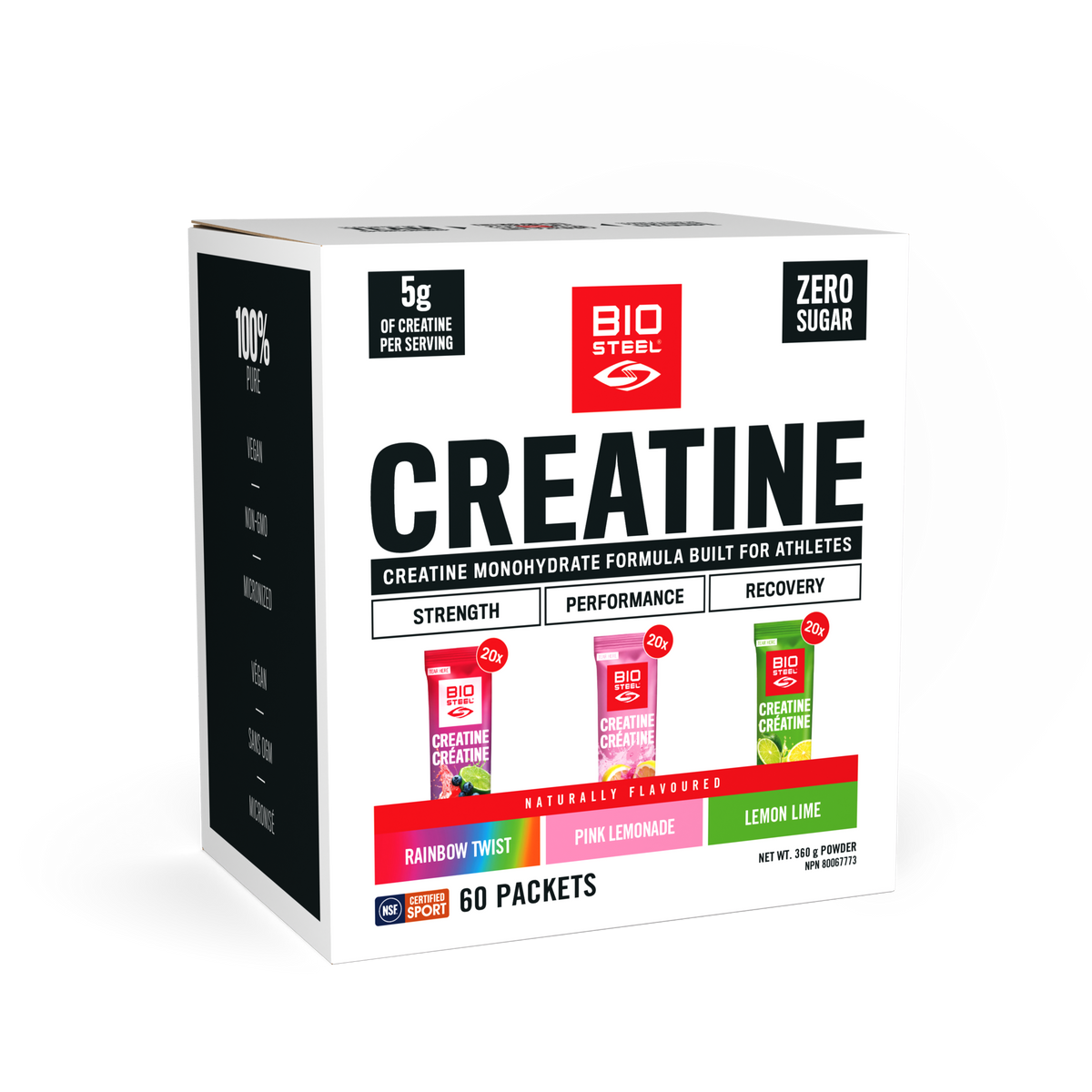 Flavoured Creatine / Variety Pack - 60 Packets (Rainbow Twist, Pink Lemonade, Lemon Lime)