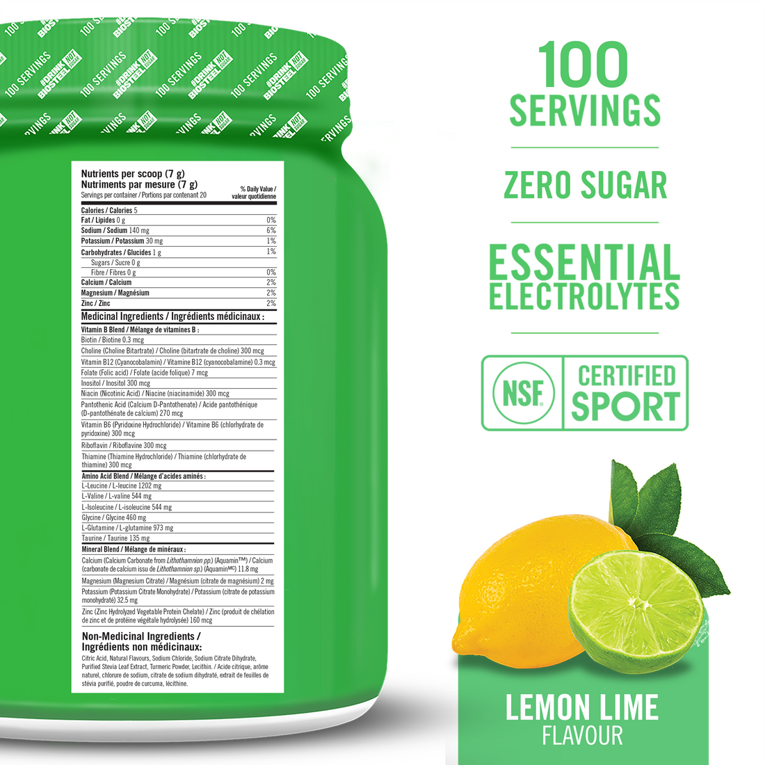 HYDRATION MIX / Lemon Lime - 100 Servings