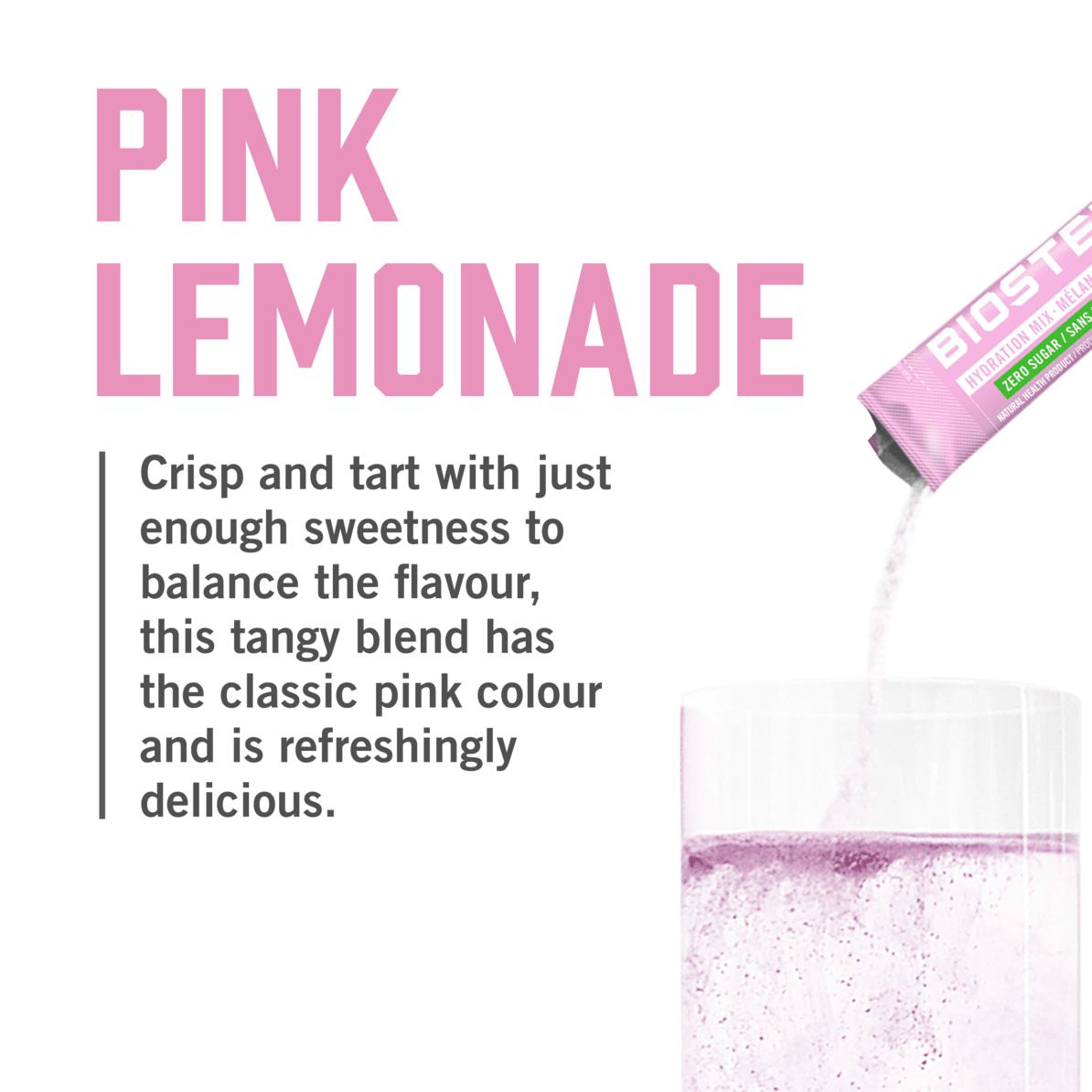HYDRATION MIX / Pink Lemonade 24 Serving Packets BioSteel Canada