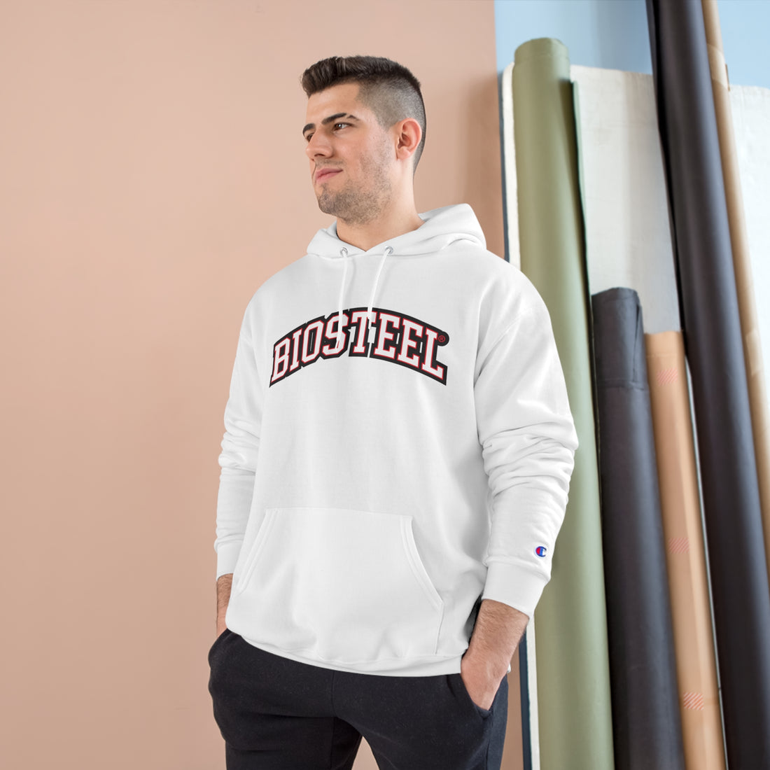 BIOSTEEL VARSITY WHITE / RED | Champion Hoodie