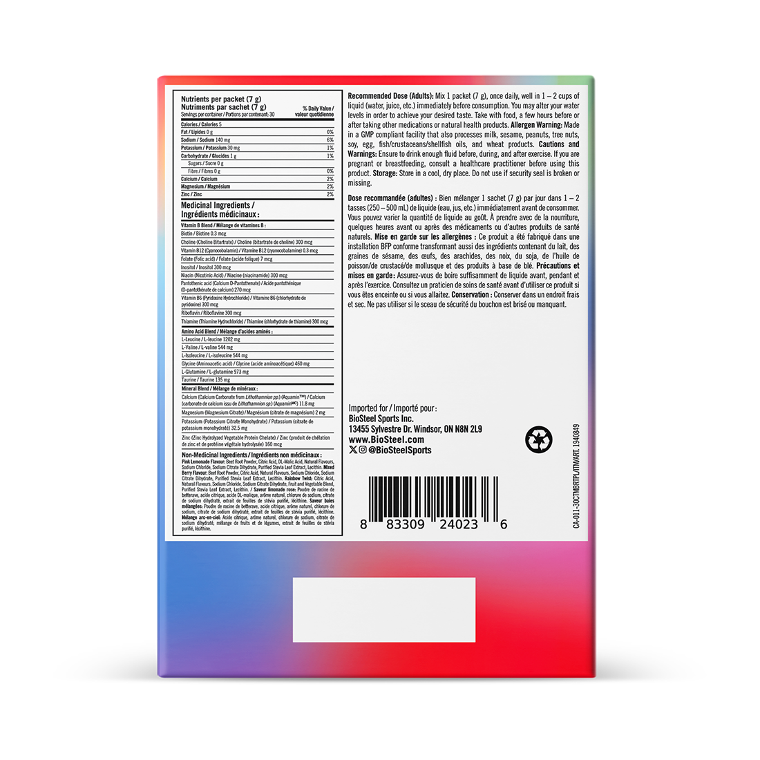 HYDRATION MIX / Variety Pack - 30 Packets (Rainbow Twist, Mixed Berry, Pink Lemonade)