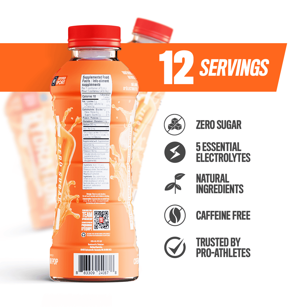 Hydration Drink / Orange Cream Pop - 12 Pack