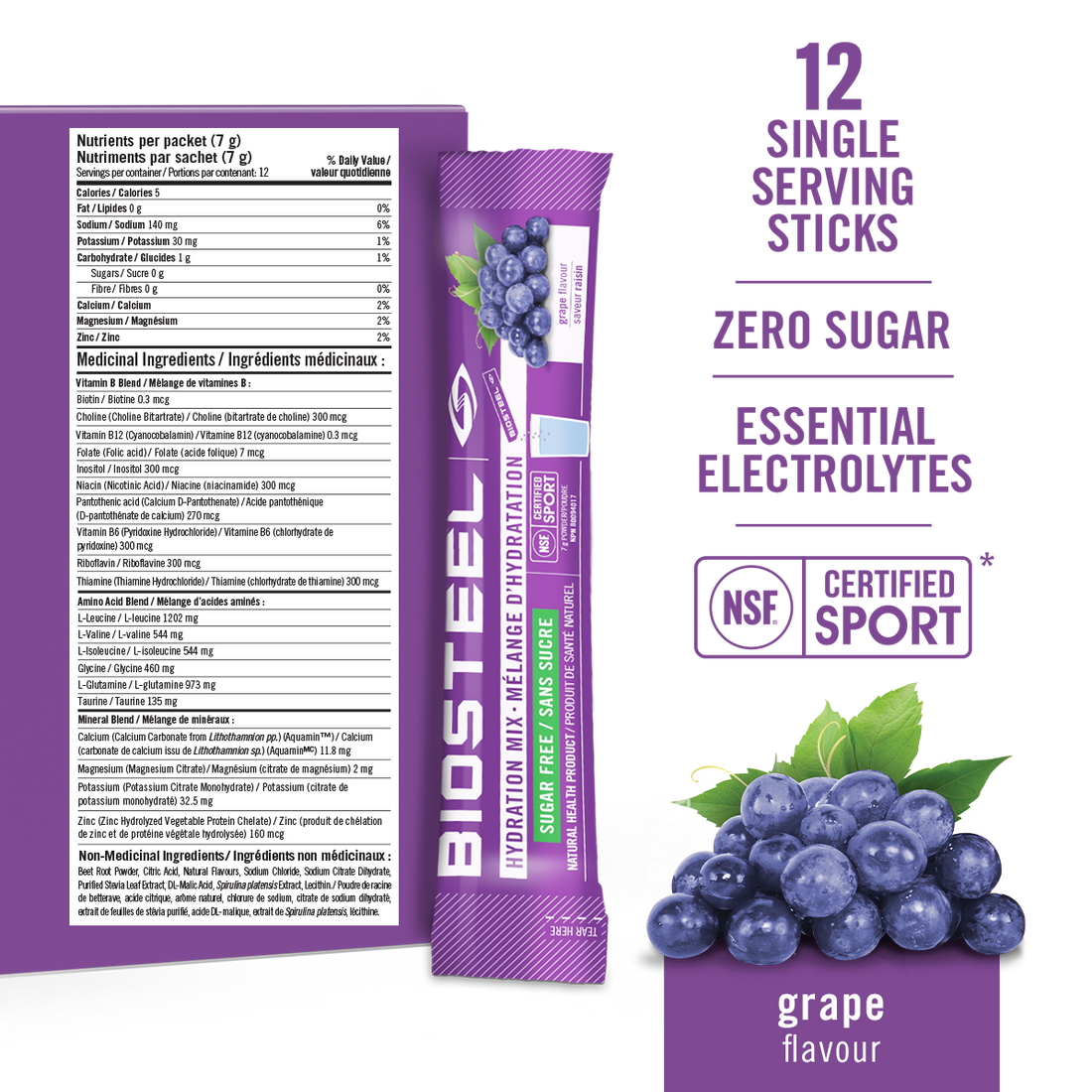 HYDRATION MIX / Grape - 12 Servings