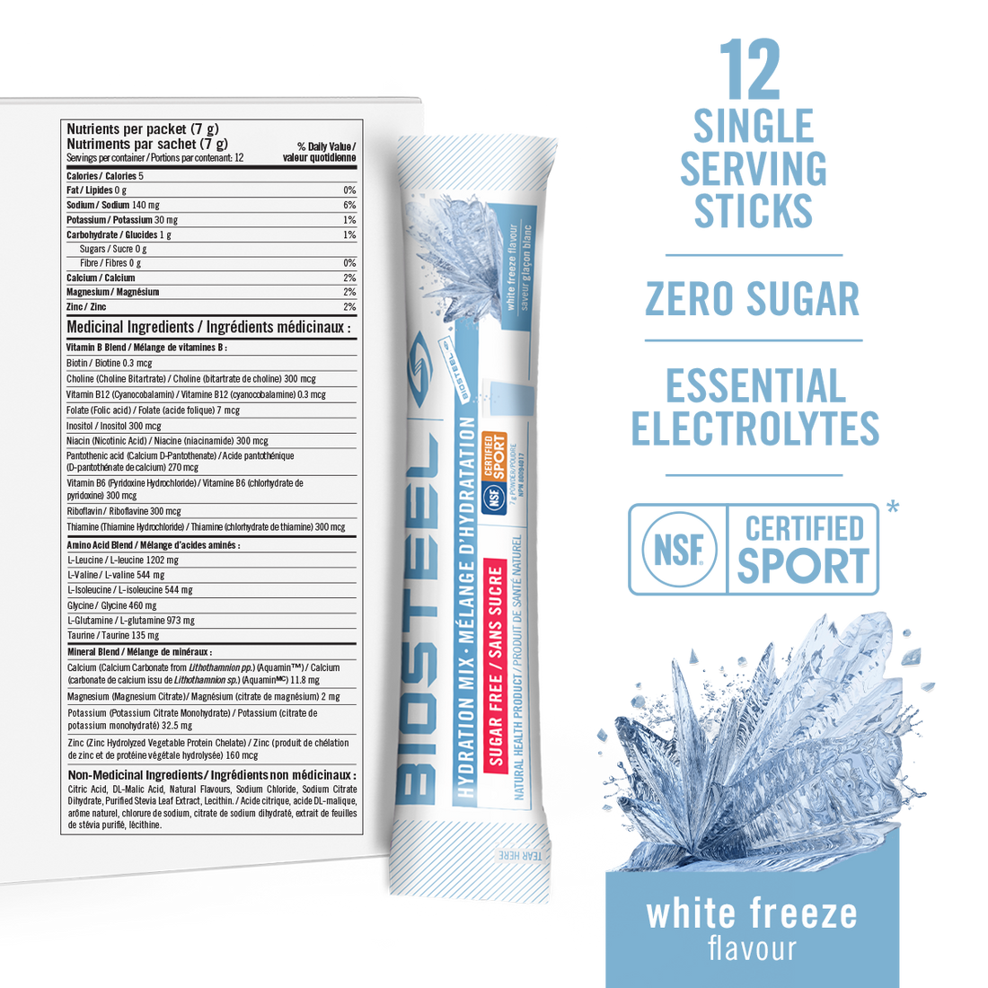 HYDRATION MIX / White Freeze - 12 Servings