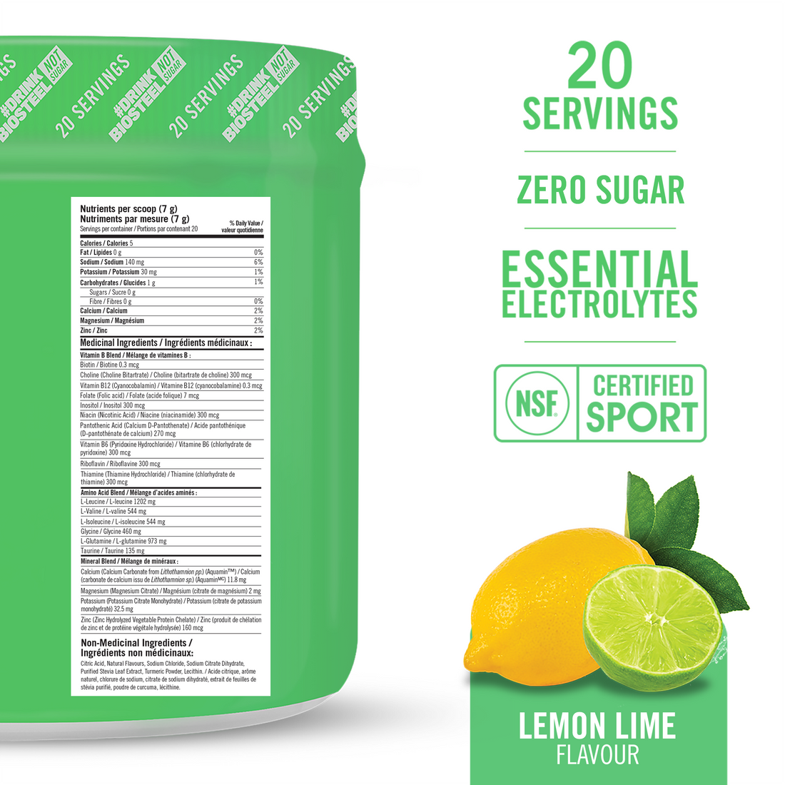 HYDRATION MIX / Lemon Lime - 20 Servings