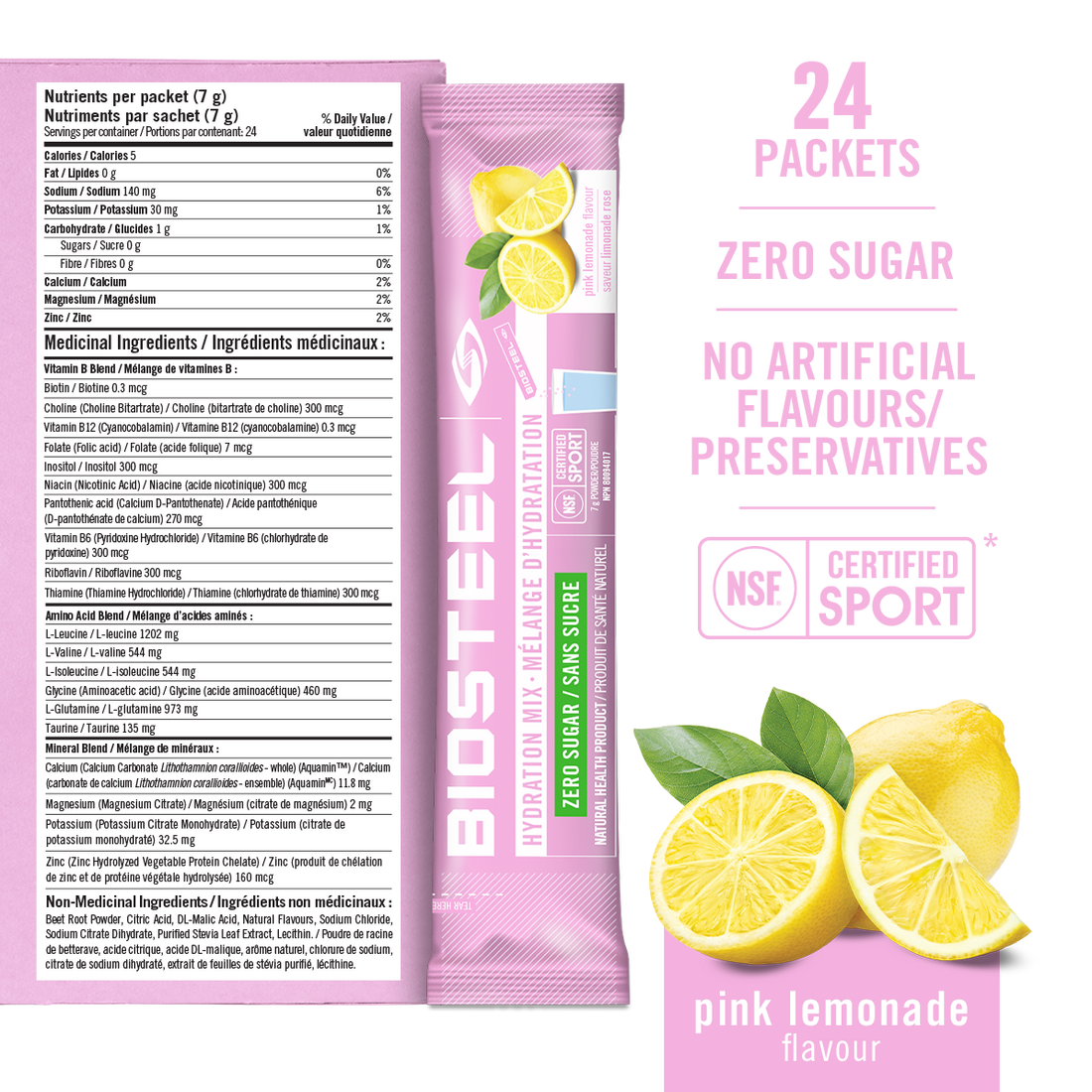 HYDRATION MIX / Pink Lemonade - 24 Serving Packets