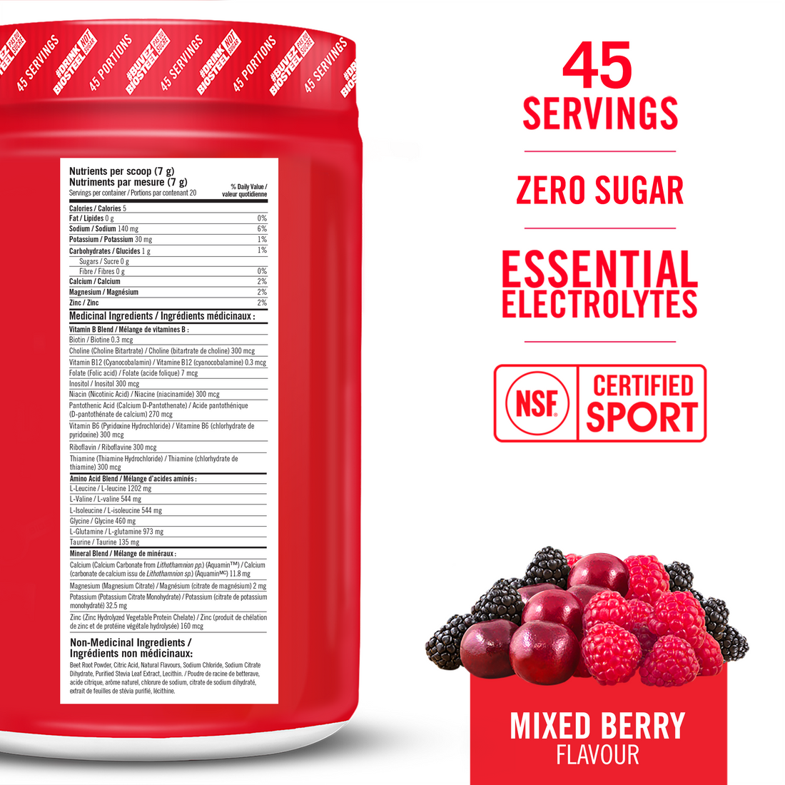 HYDRATION MIX / Mixed Berry - 45 Servings